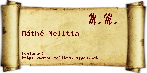 Máthé Melitta névjegykártya